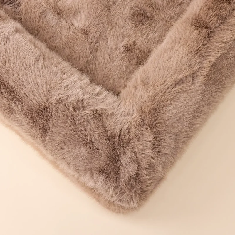 Fluffy beige dog bed corner detail from Barney Bed Australia